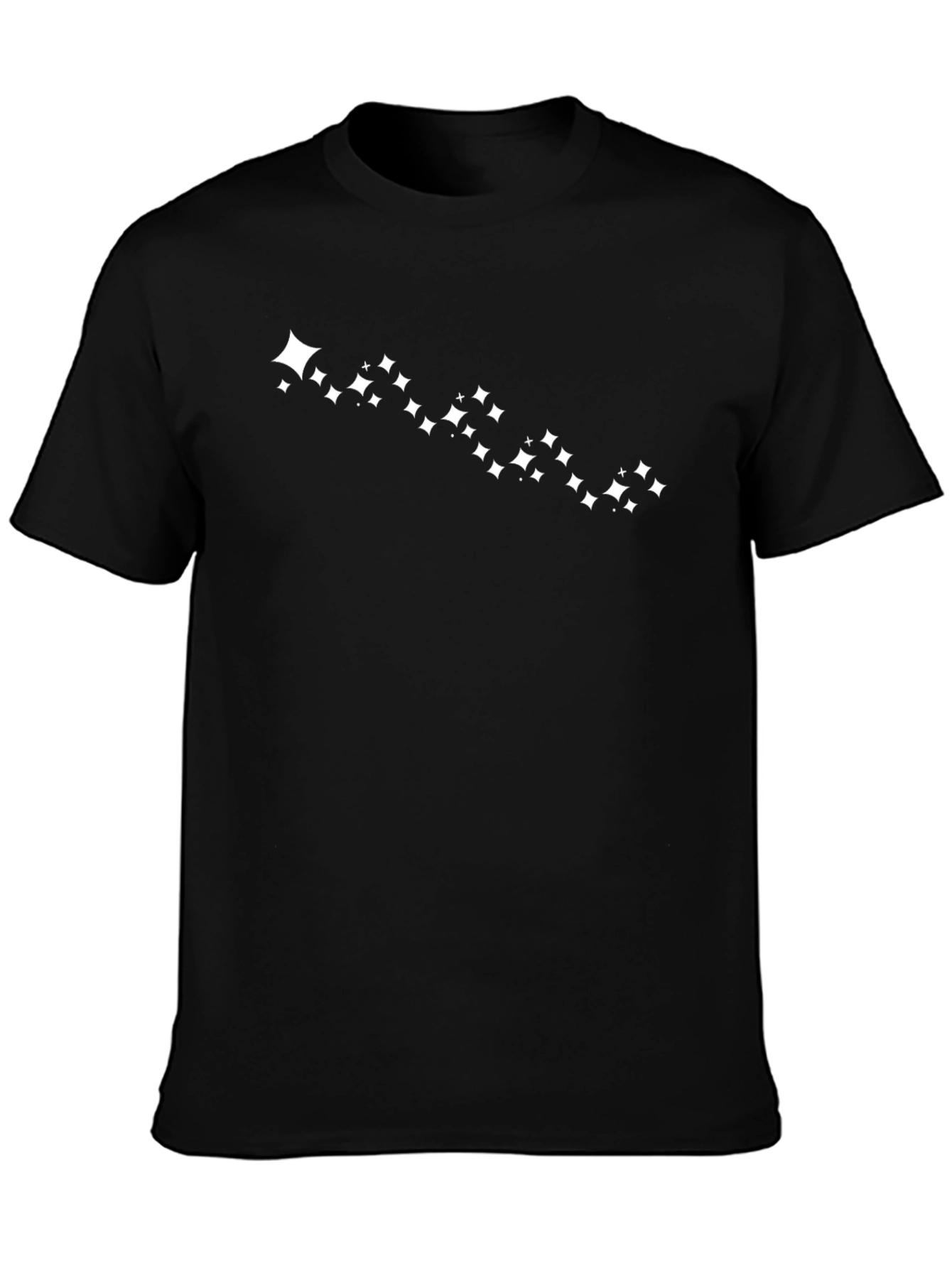 Mens Black T-Shirt with Starry Design