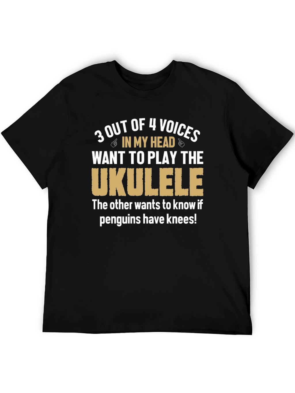 Ukulele Humor T-Shirt: Penguins Have Knees?