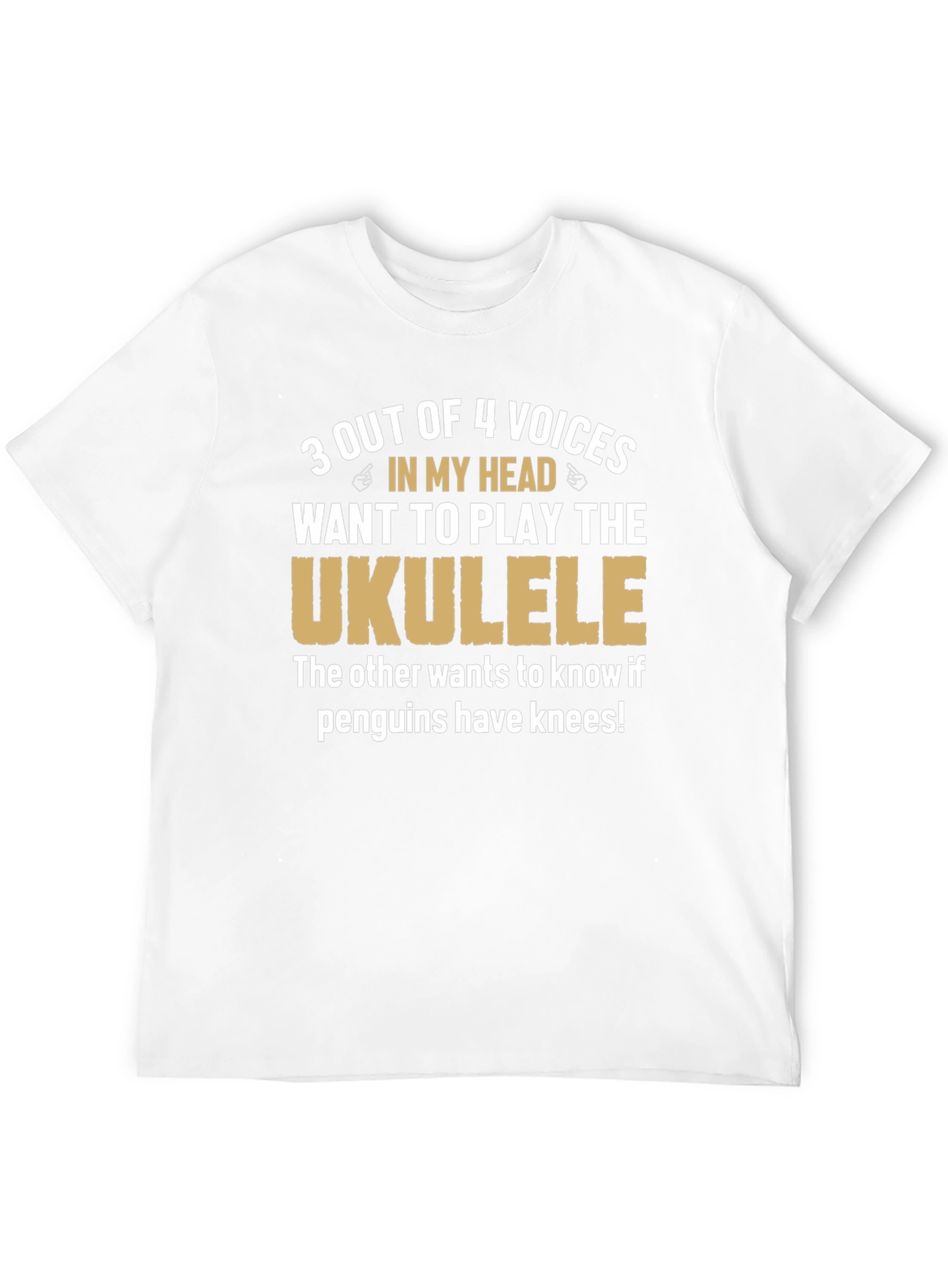 Ukulele Humor T-Shirt: Penguins Have Knees?