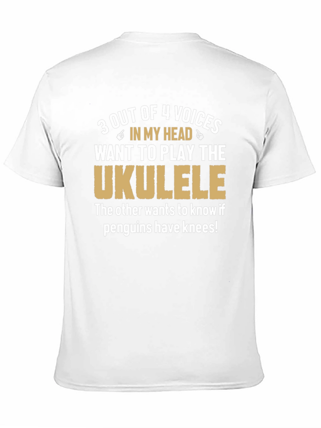 Ukulele Humor T-Shirt: Penguins Have Knees?