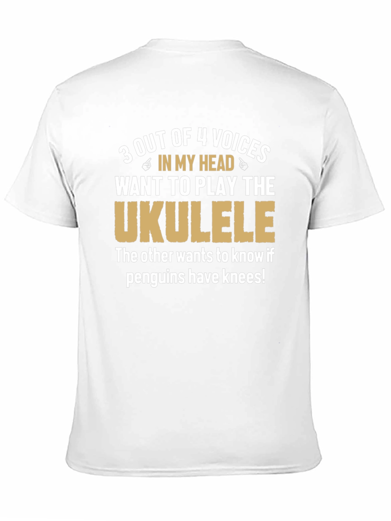 Ukulele Humor T-Shirt: Penguins Have Knees?