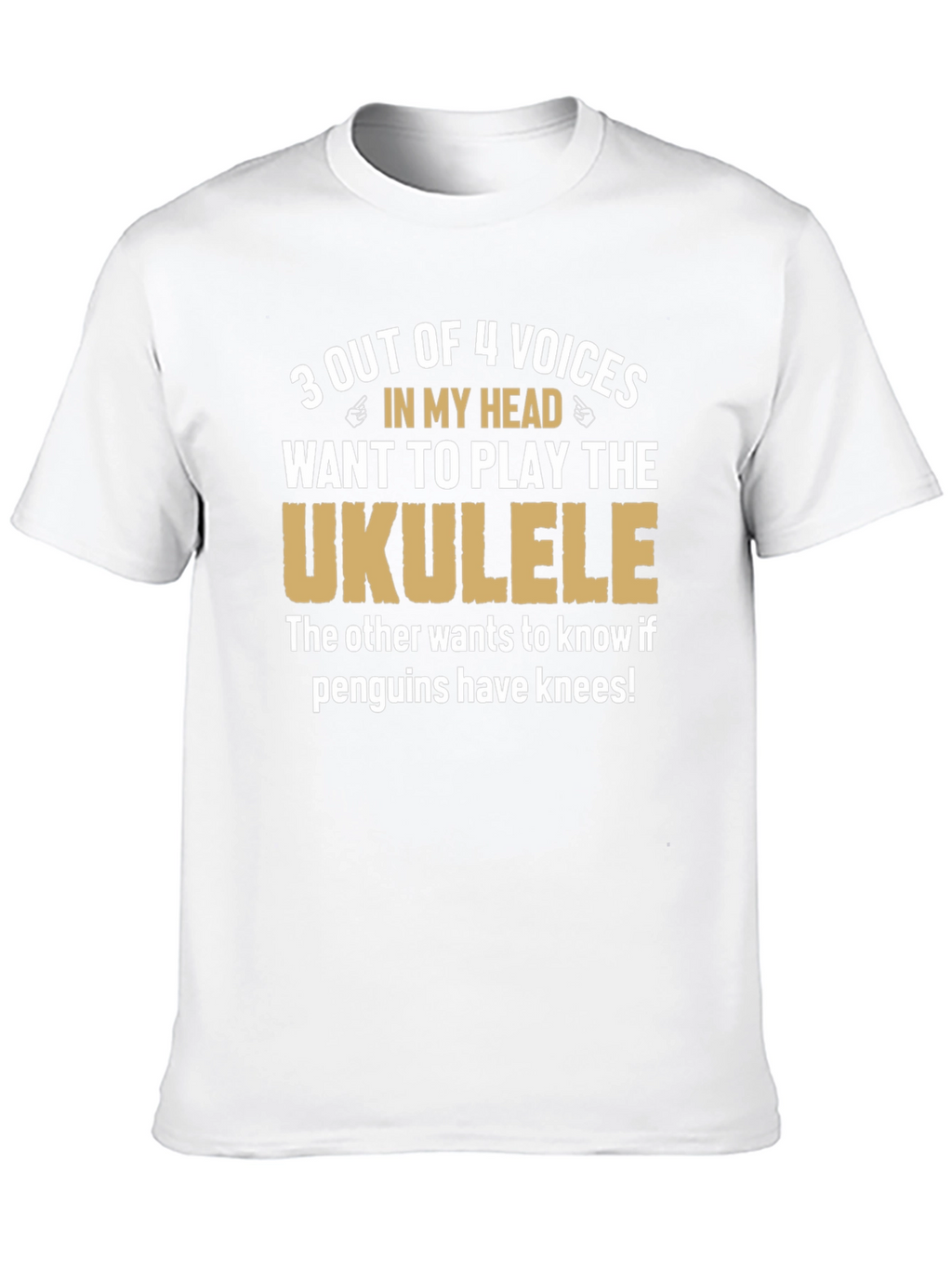 Ukulele Humor T-Shirt: Penguins Have Knees?