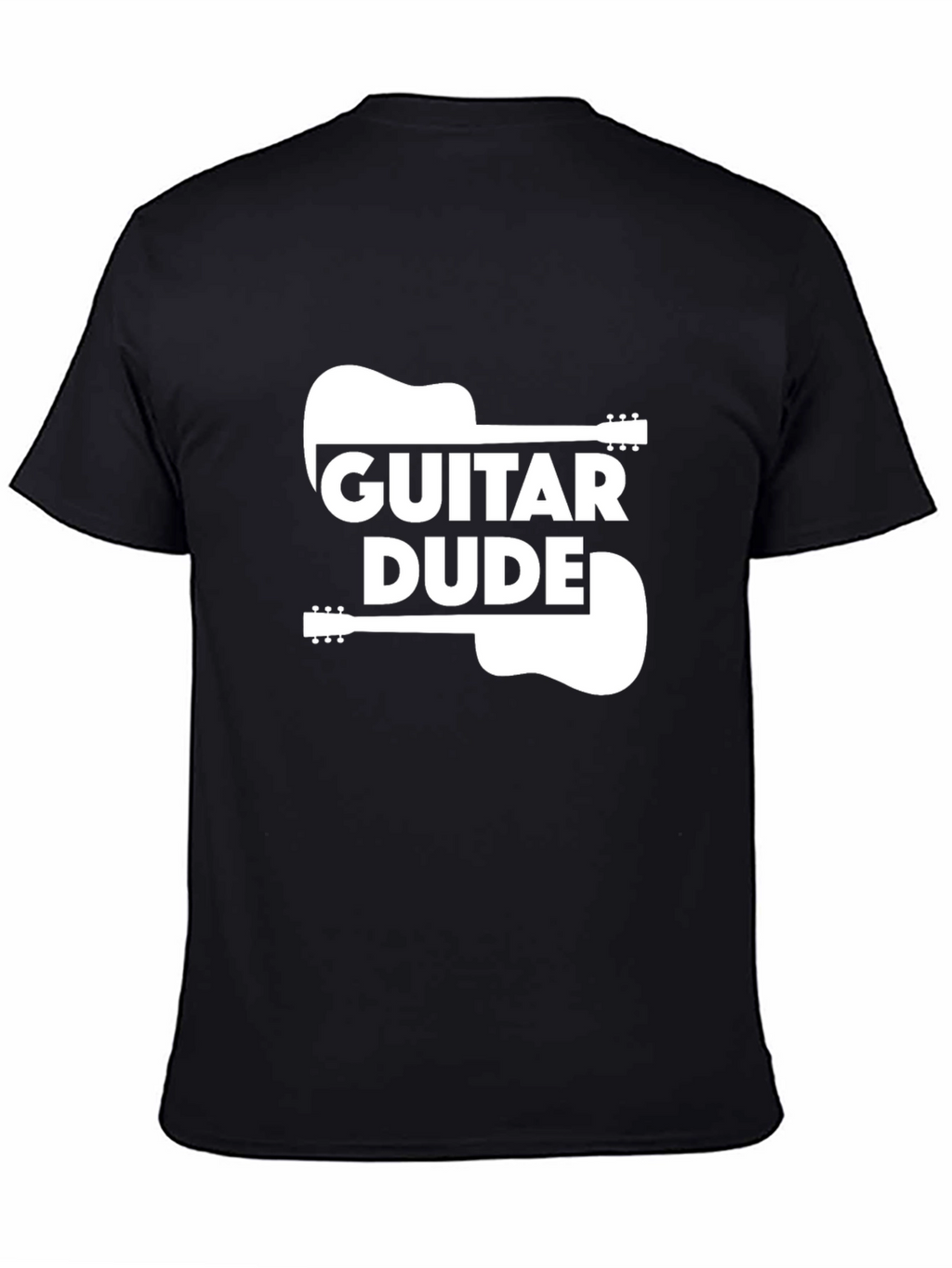 Guitar Dude Graphic Tee - Black Cotton T-Shirt