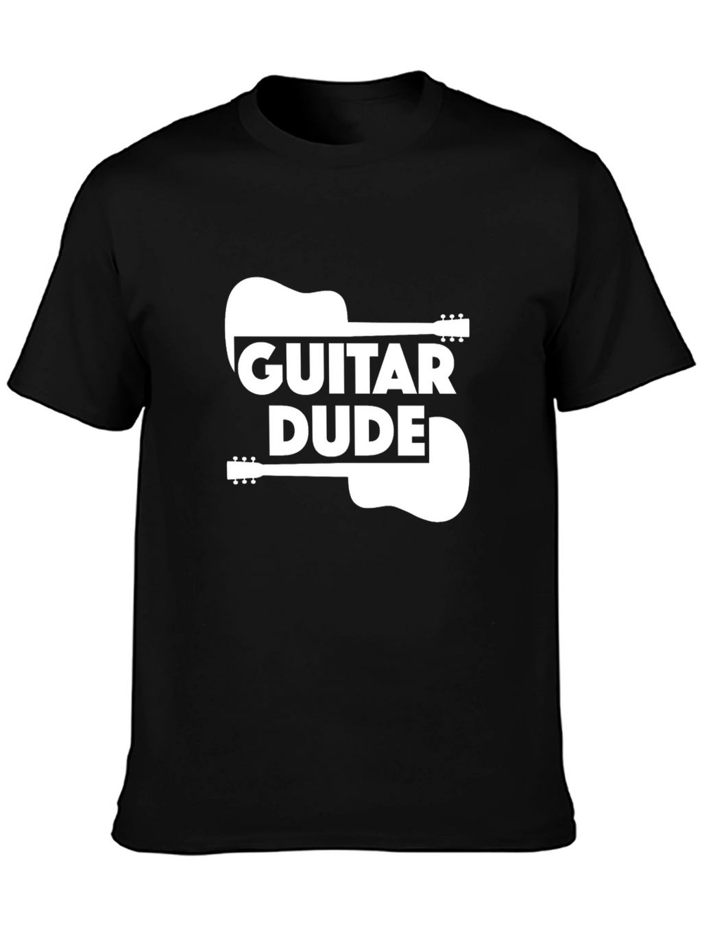 Guitar Dude Graphic Tee - Black Cotton T-Shirt