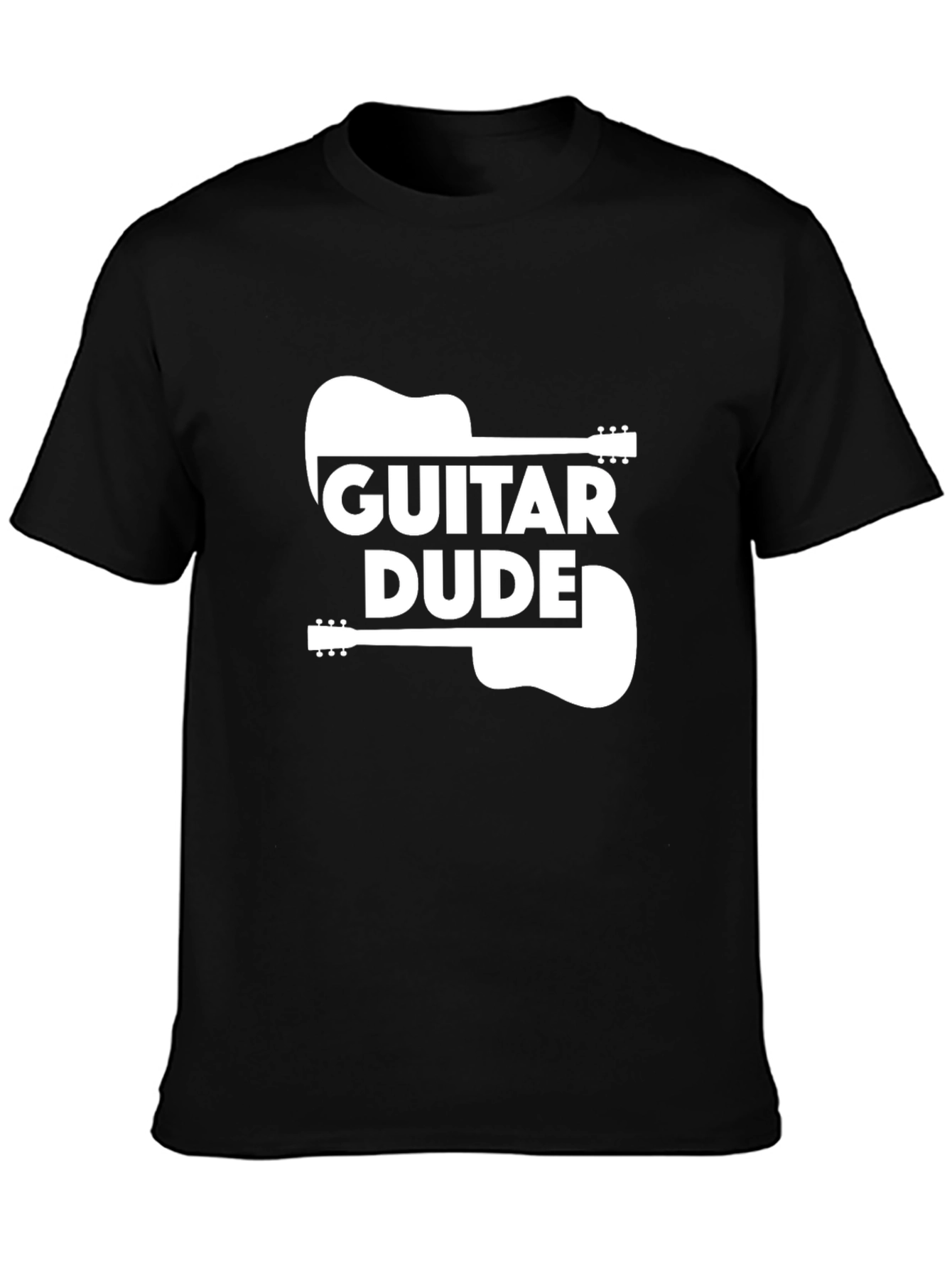 Guitar Dude Graphic Tee - Black Cotton T-Shirt