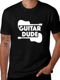 Guitar Dude Graphic Tee - Black Cotton T-Shirt