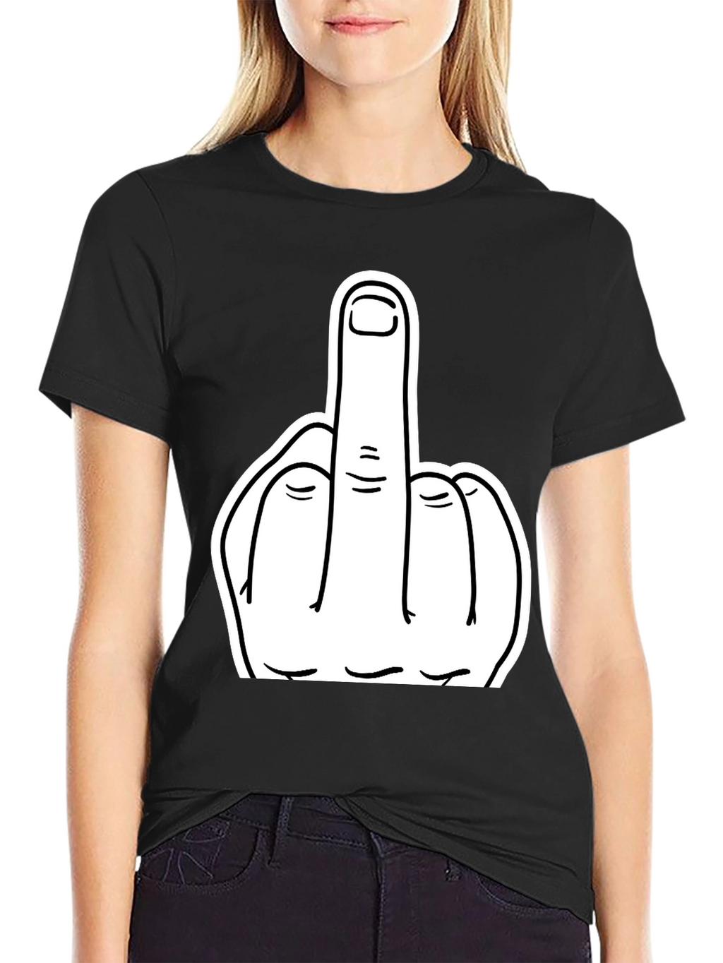 Middle Finger Graphic Tee - Bold Statement T-Shirt