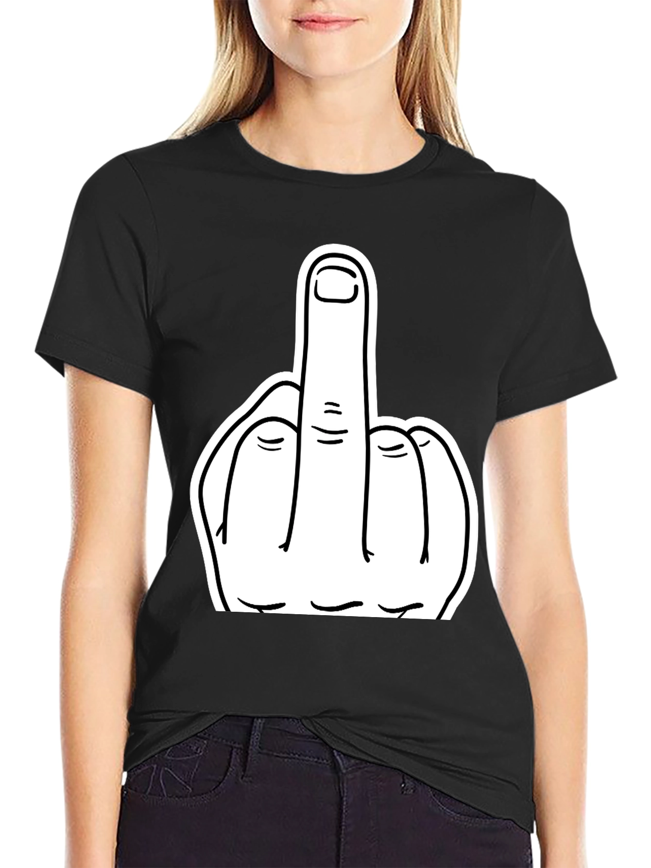 Middle Finger Graphic Tee - Bold Statement T-Shirt