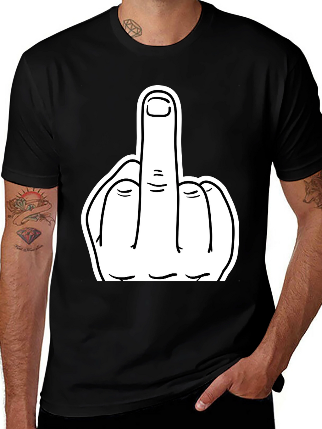 Middle Finger Graphic Tee - Bold Statement T-Shirt