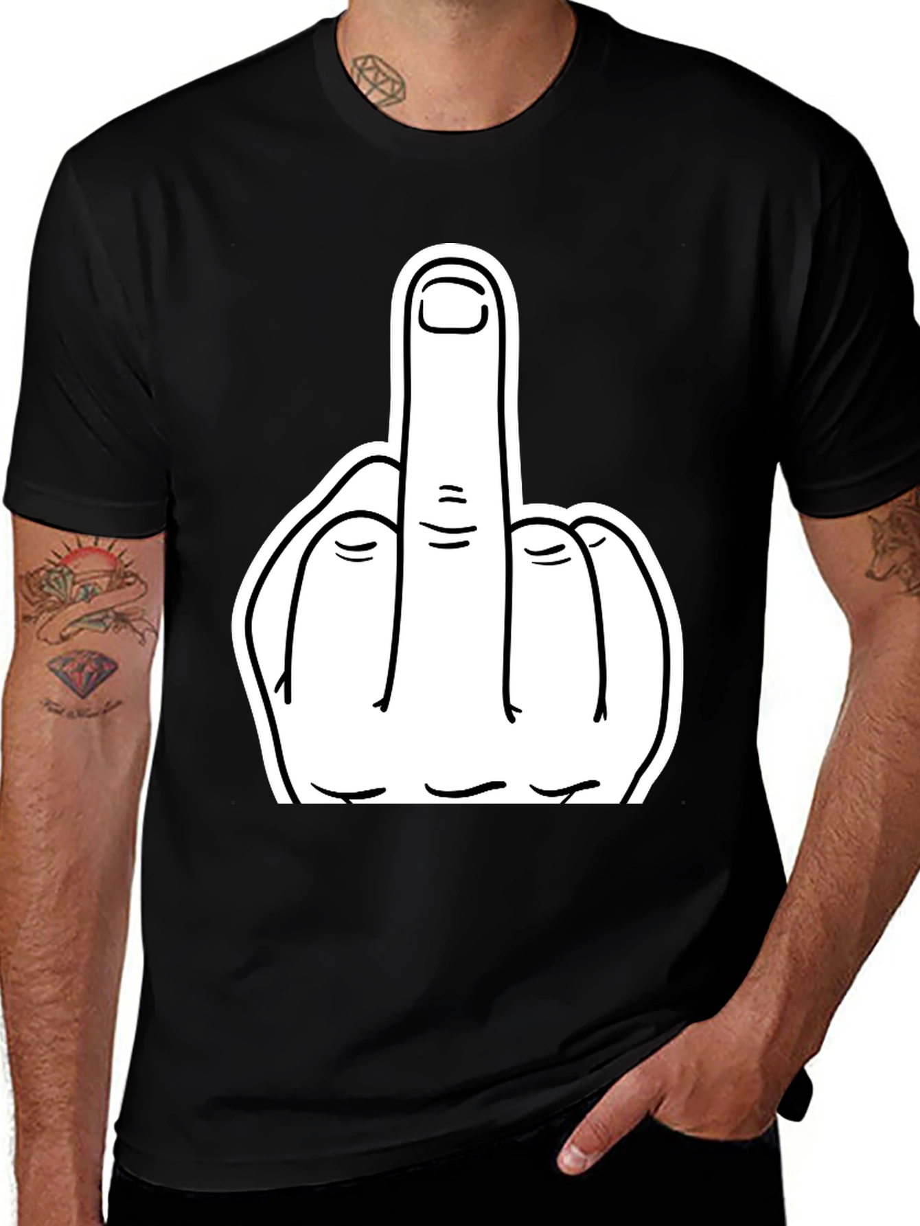 Middle Finger Graphic Tee - Bold Statement T-Shirt