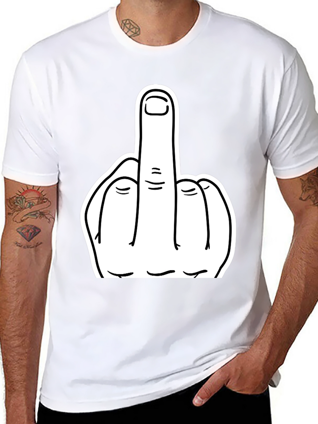 Middle Finger Graphic Tee - Bold Statement T-Shirt