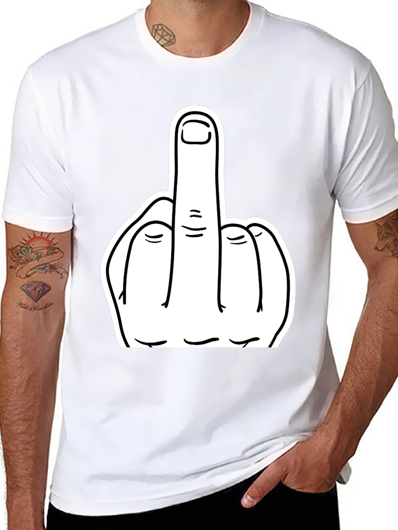 Middle Finger Graphic Tee - Bold Statement T-Shirt