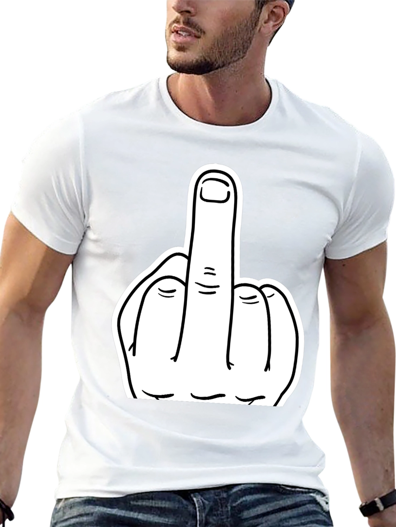 Middle Finger Graphic Tee - Bold Statement T-Shirt