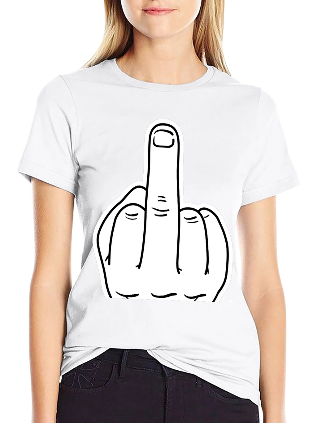 Middle Finger Graphic Tee - Bold Statement T-Shirt