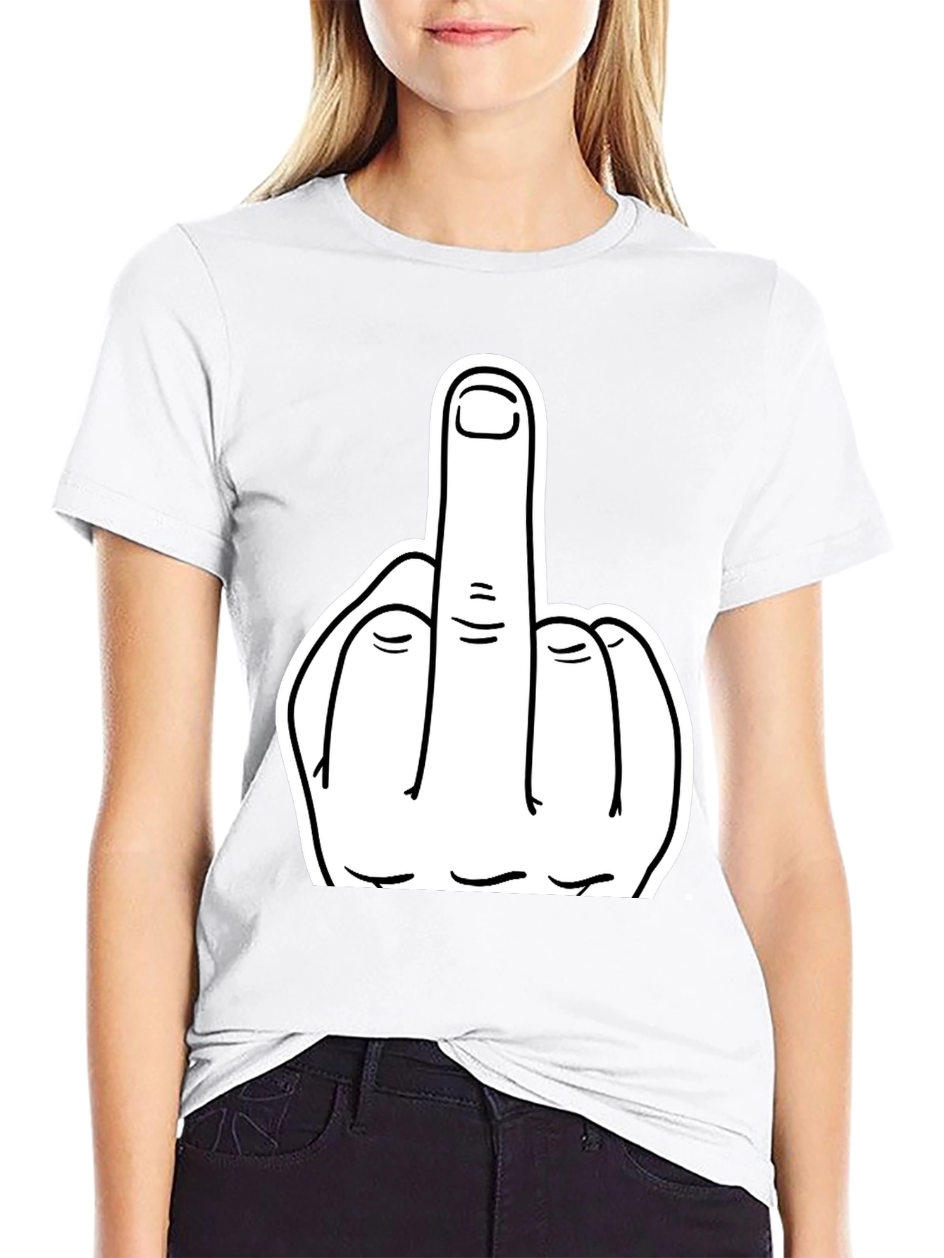 Middle Finger Graphic Tee - Bold Statement T-Shirt