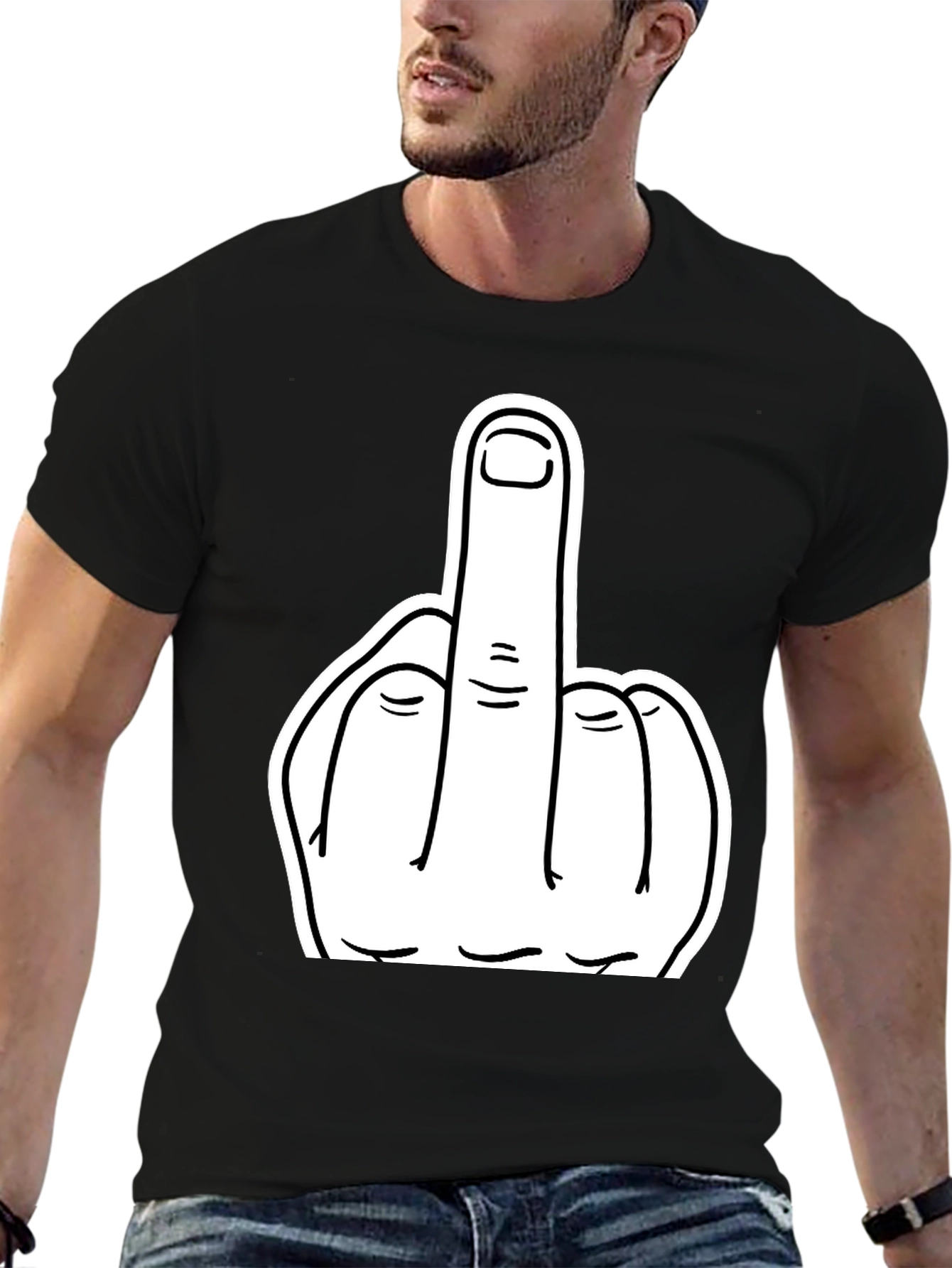 Middle Finger Graphic Tee - Bold Statement T-Shirt