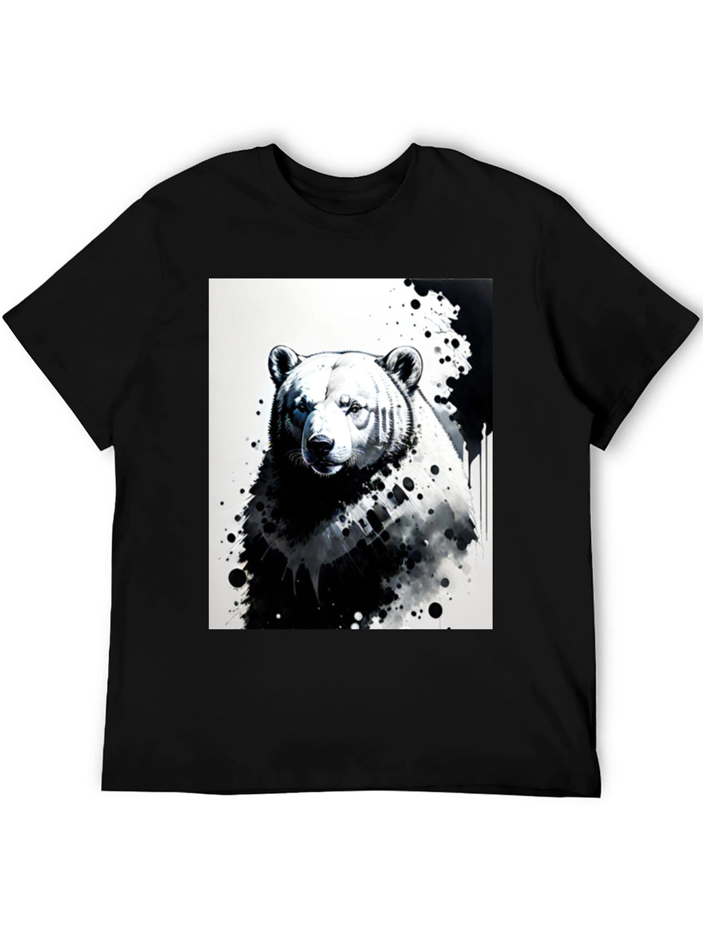 Bear Graphic Tee - Black Cotton T-Shirt