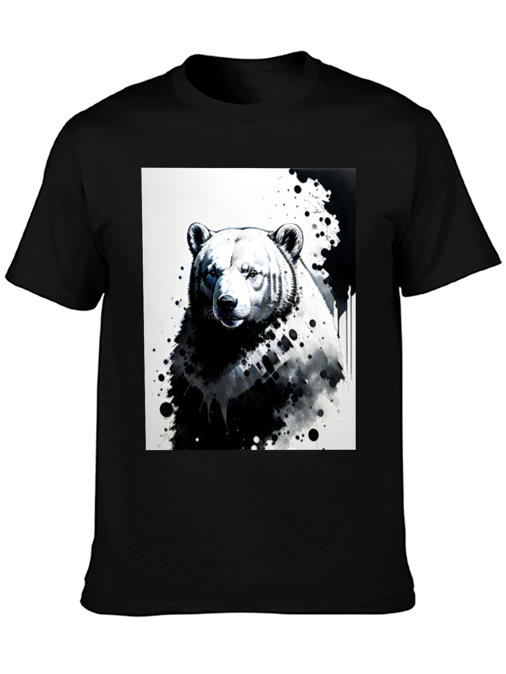 Bear Graphic Tee - Black Cotton T-Shirt
