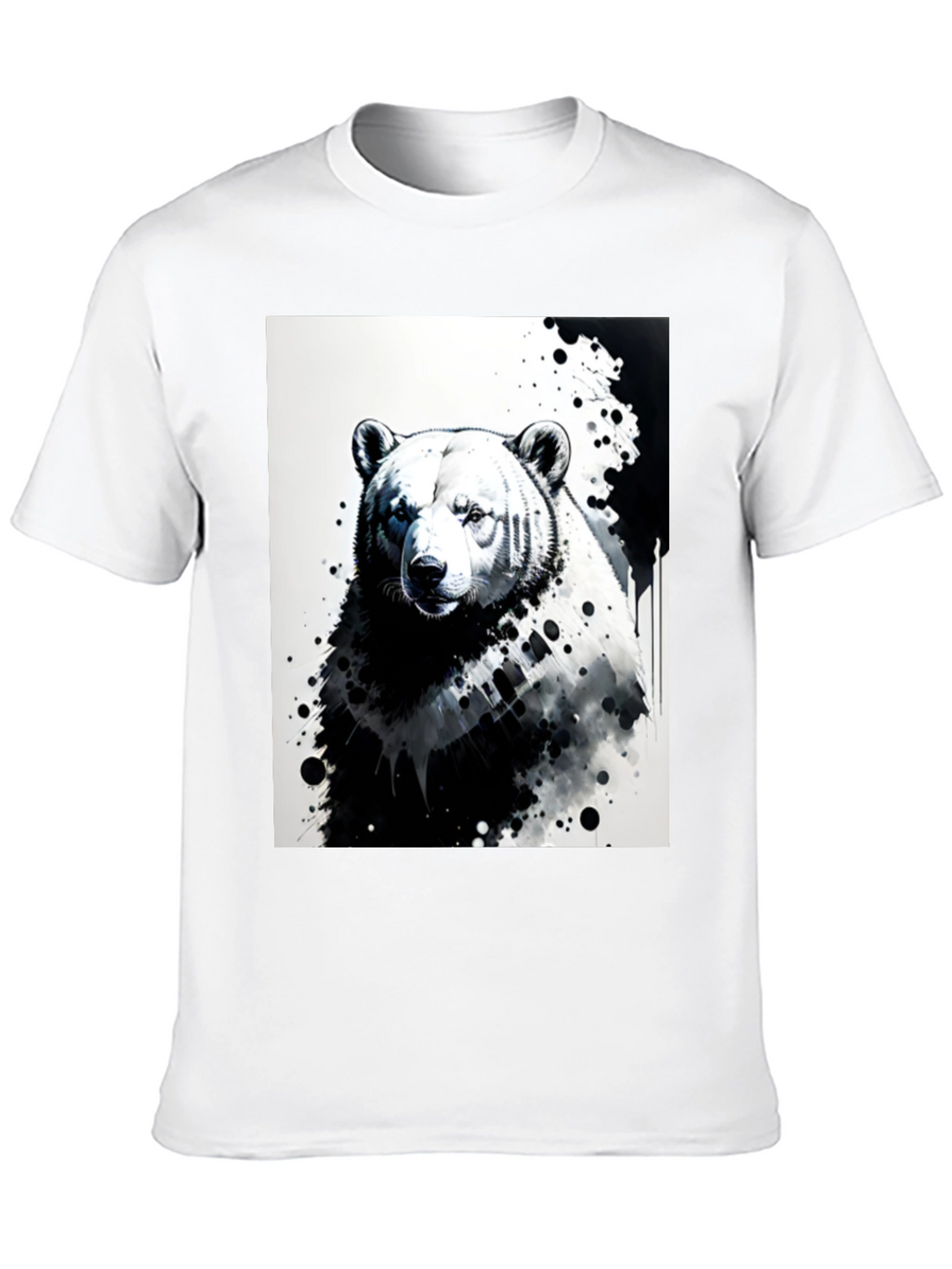 Bear Graphic Tee - Black Cotton T-Shirt