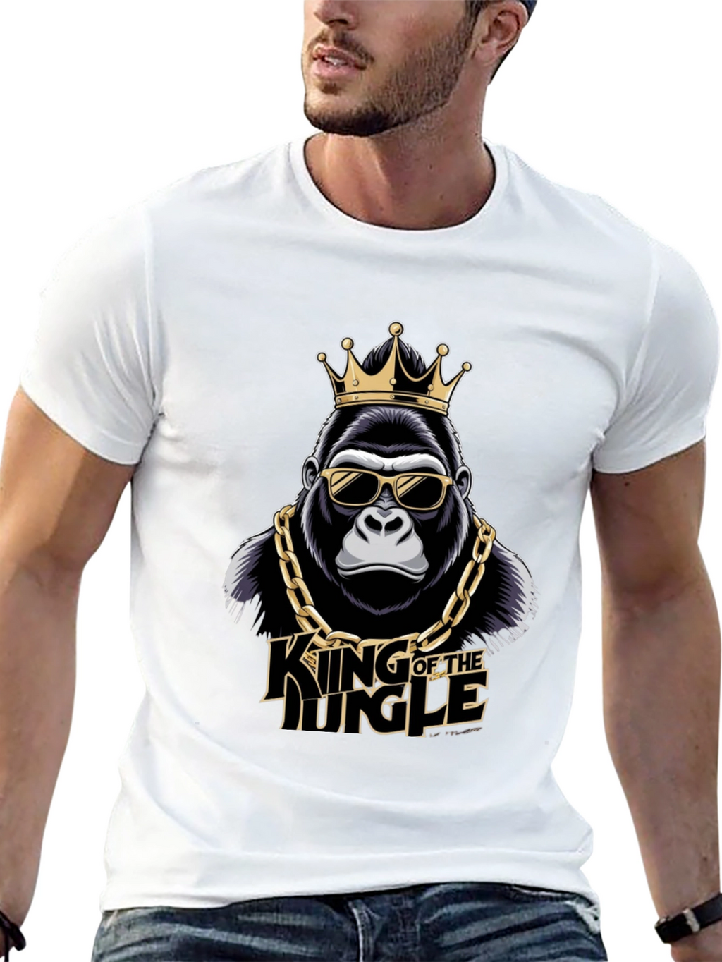 King of the Jungle Gorilla Graphic T-Shirt