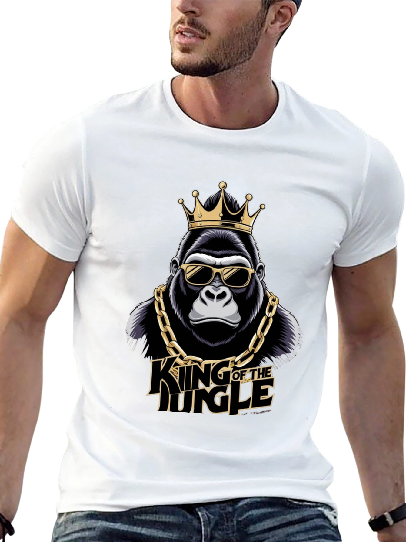 King of the Jungle Gorilla Graphic T-Shirt