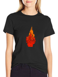 Fiery Fist Graphic Tee - Bold Black T-Shirt