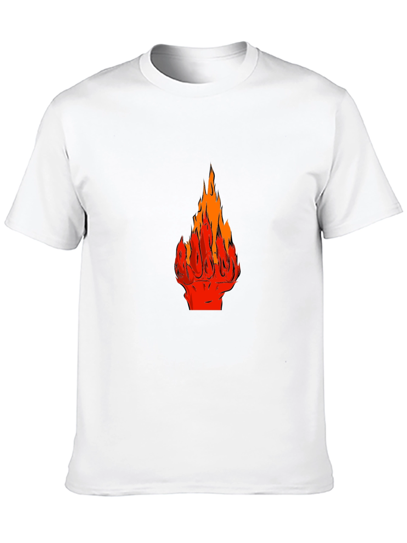 Fiery Fist Graphic Tee - Bold Black T-Shirt