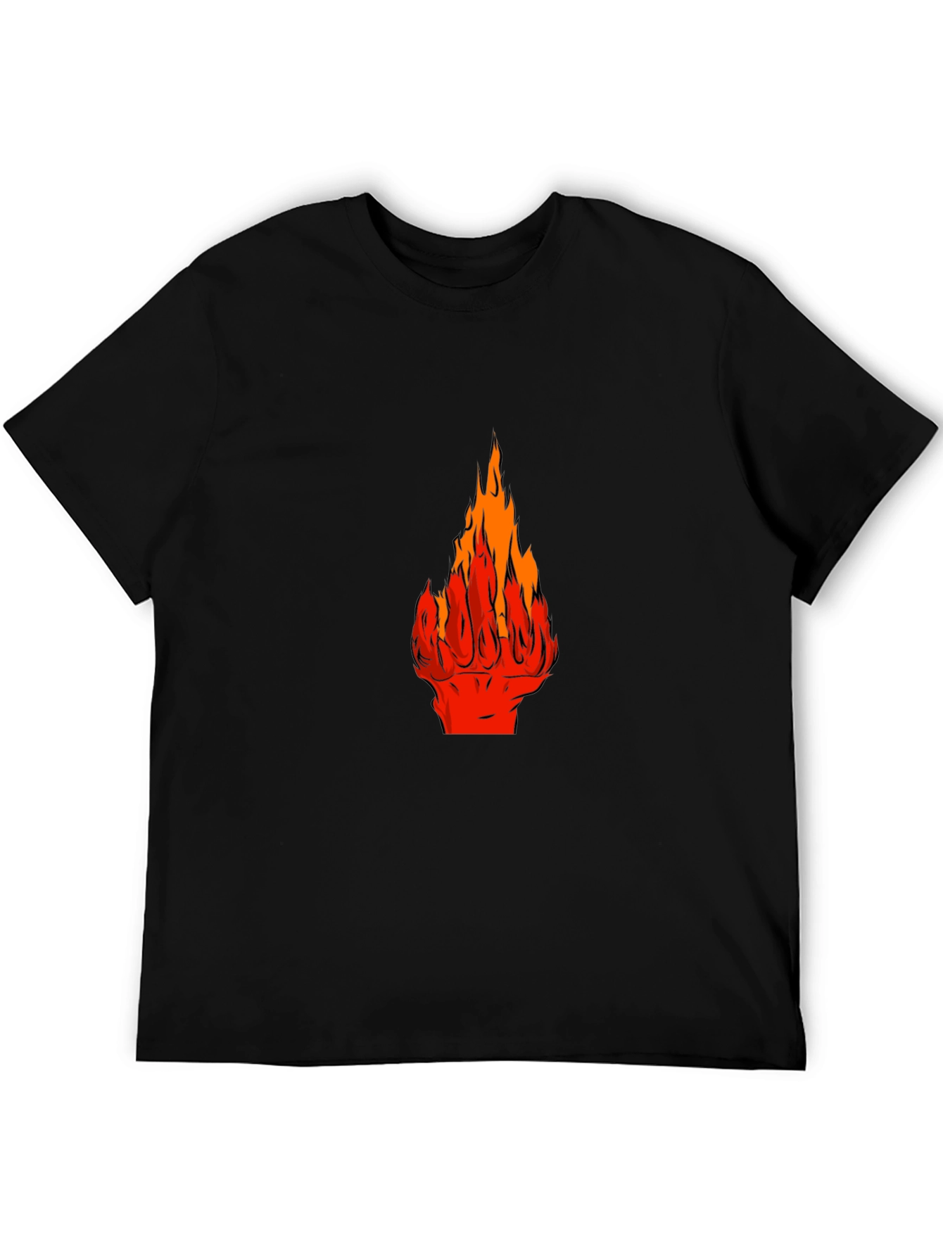 Fiery Fist Graphic Tee - Bold Black T-Shirt
