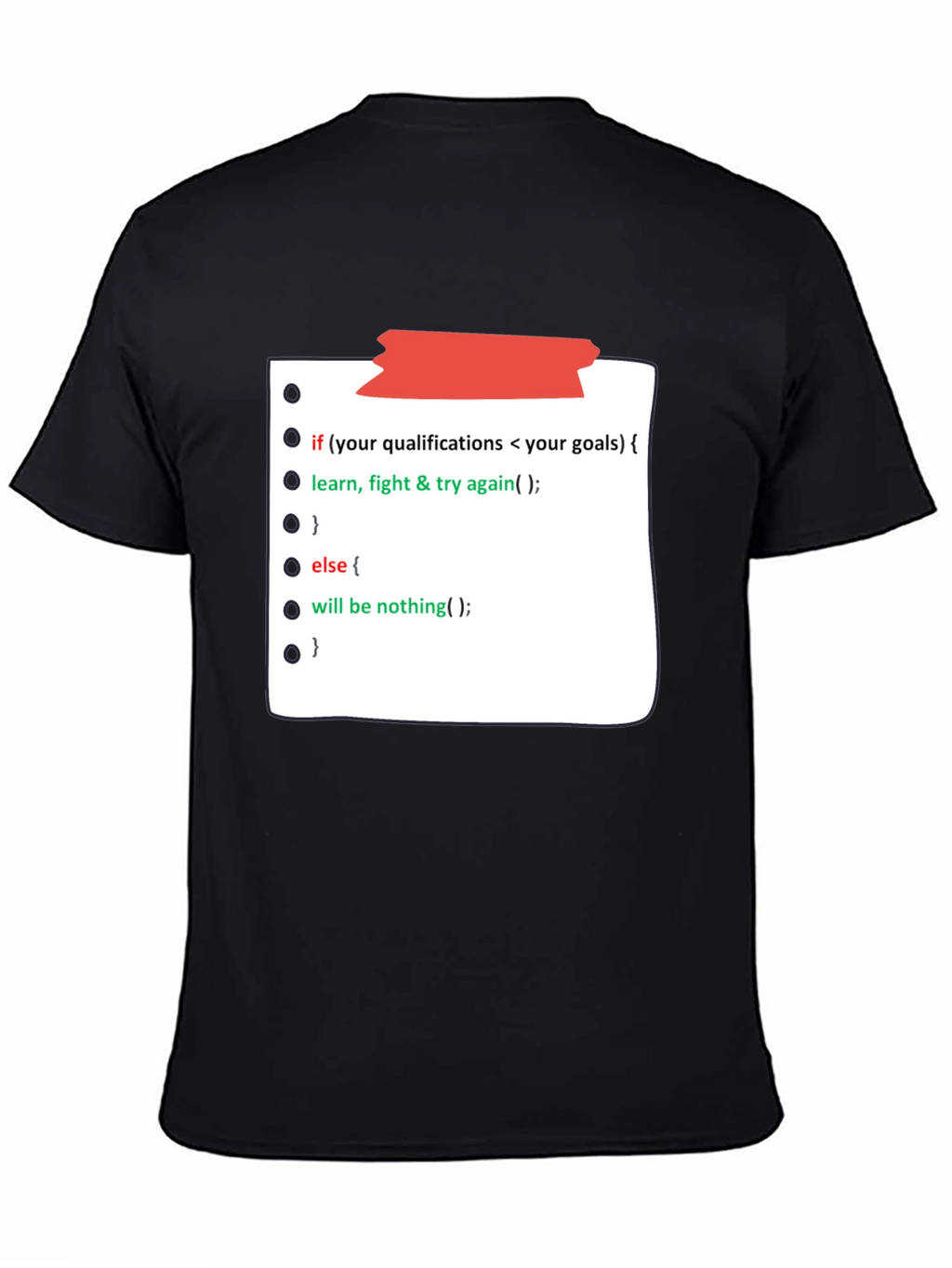 Programmer Motivation Black T-Shirt