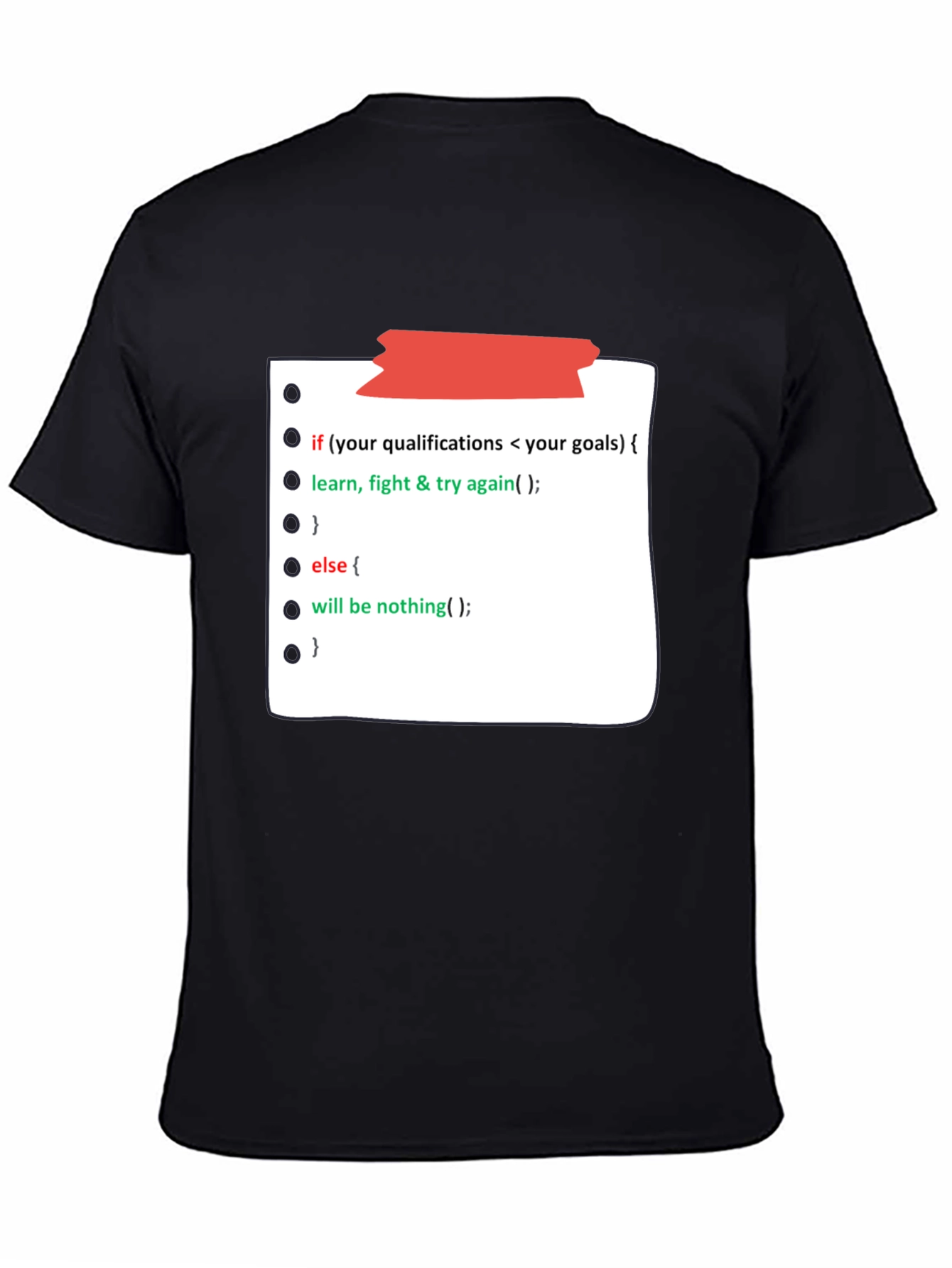 Programmer Motivation Black T-Shirt