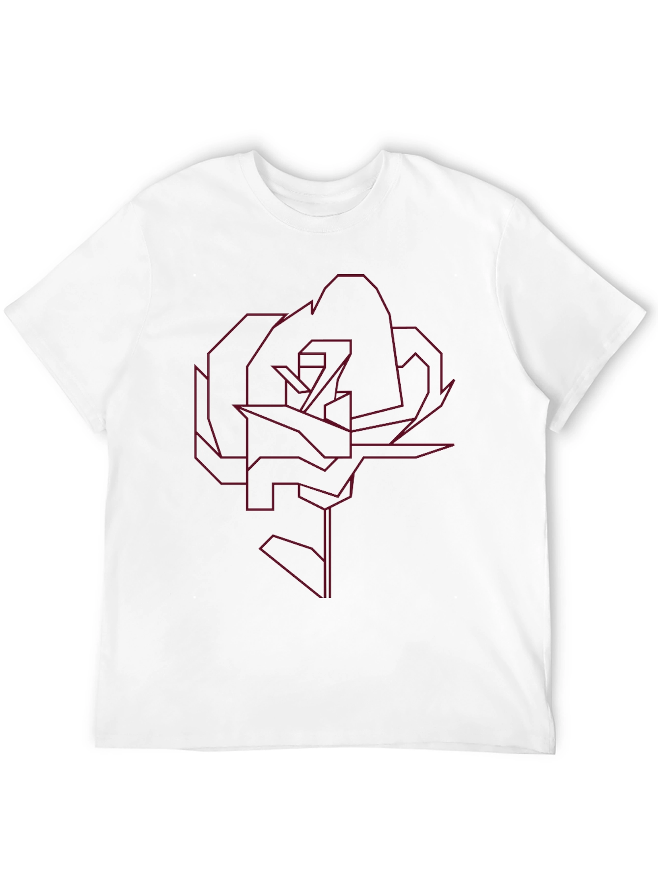 Abstract Geometric Rose Graphic Tee
