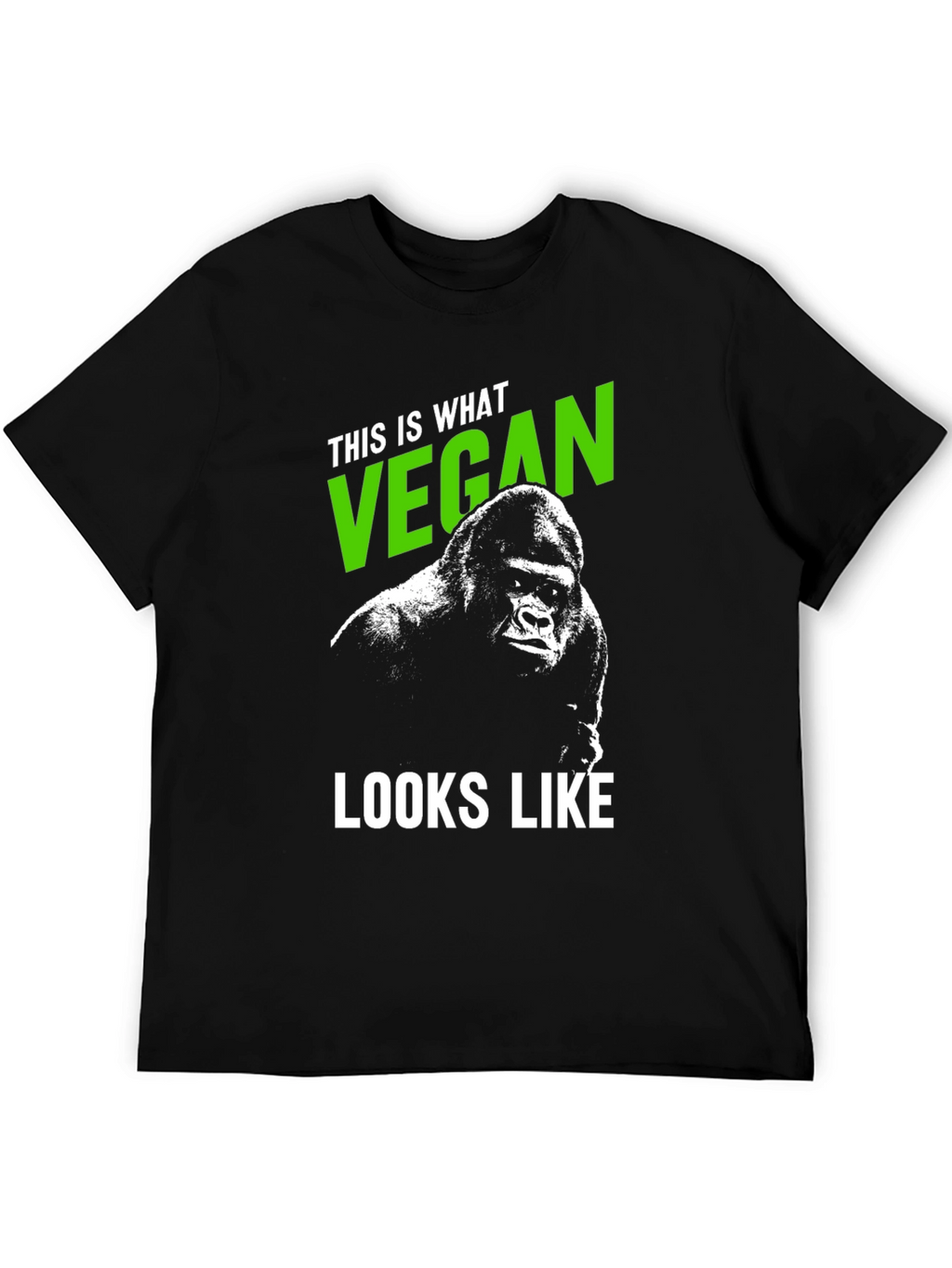 Vegan Gorilla Graphic Tee - Black T-Shirt
