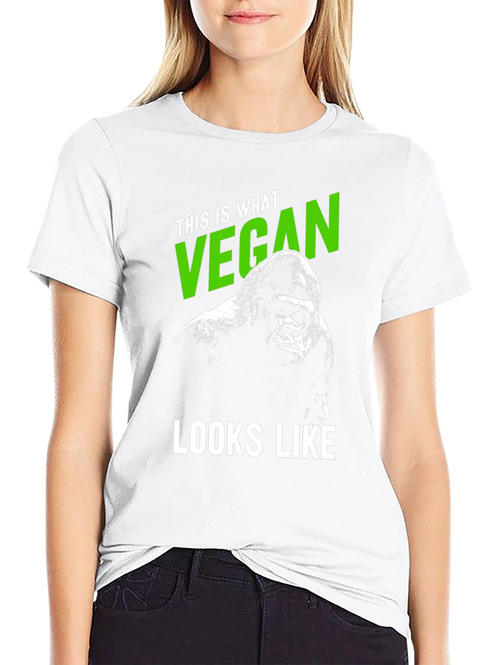 Vegan Gorilla Graphic Tee - Black T-Shirt