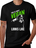 Vegan Gorilla Graphic Tee - Black T-Shirt
