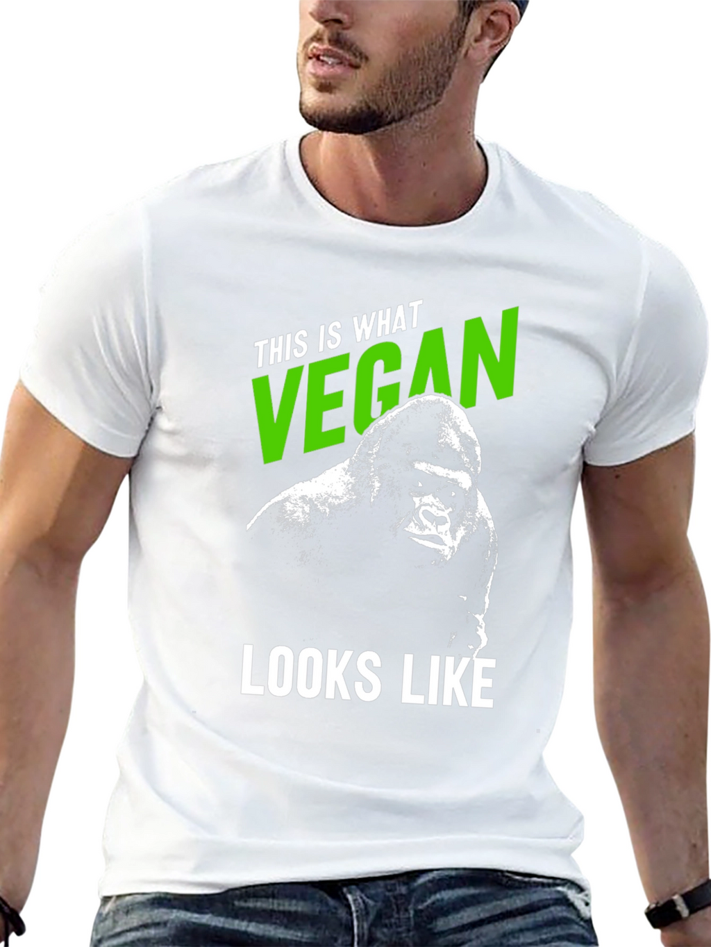 Vegan Gorilla Graphic Tee - Black T-Shirt