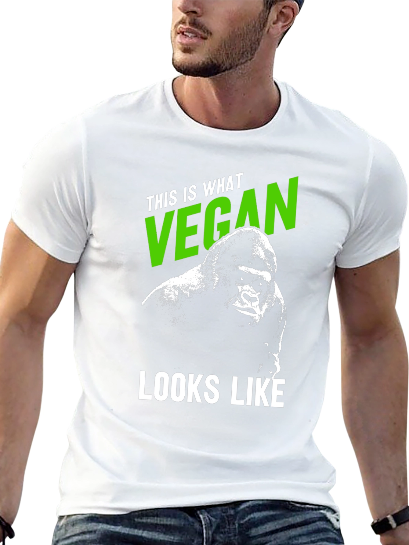 Vegan Gorilla Graphic Tee - Black T-Shirt