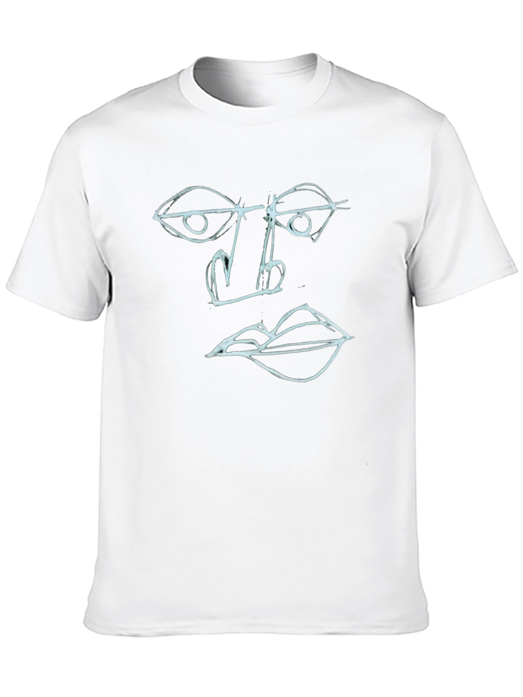 Abstract Face Art Tee - Black Cotton Graphic T-Shirt