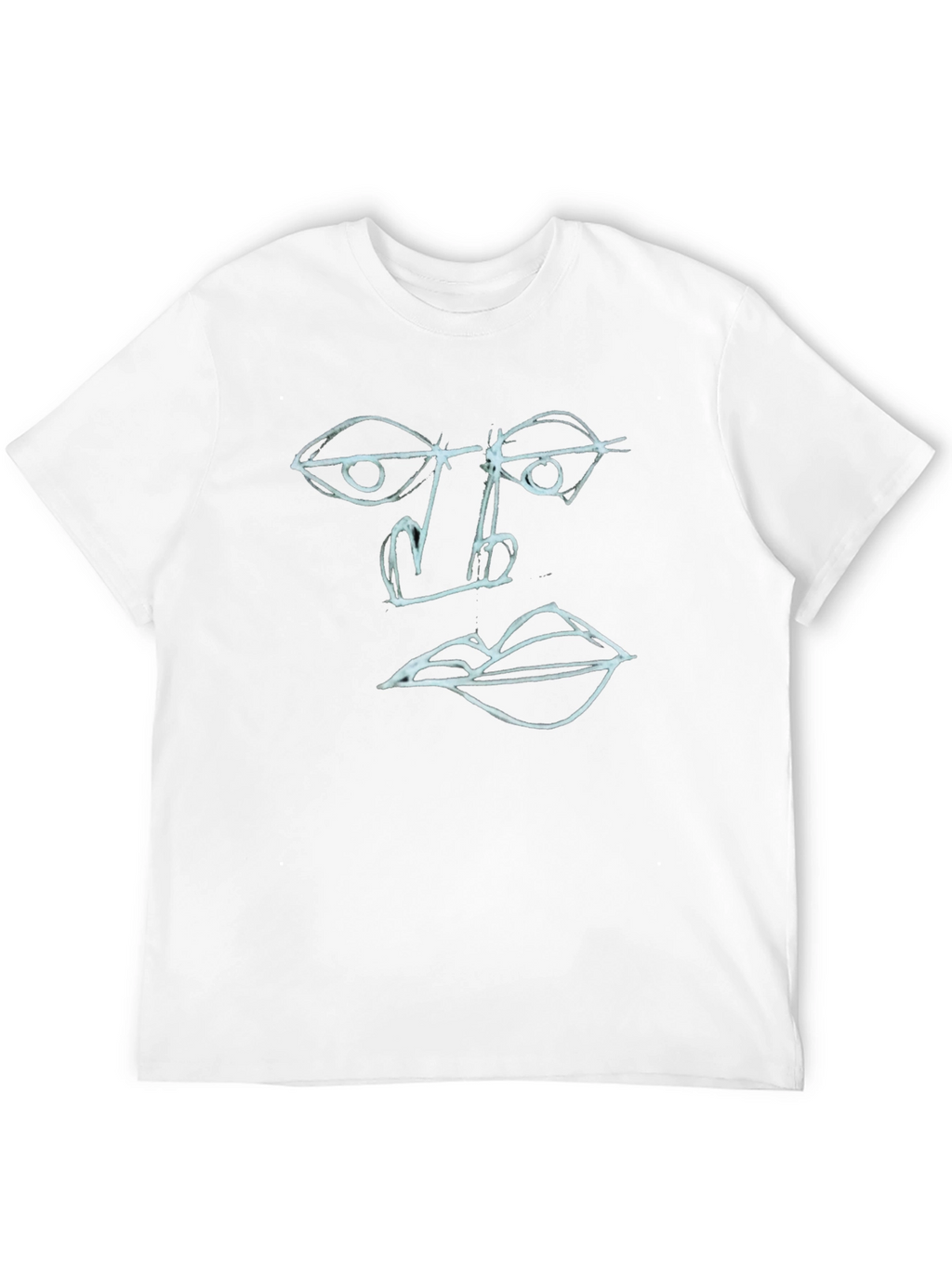 Abstract Face Art Tee - Black Cotton Graphic T-Shirt