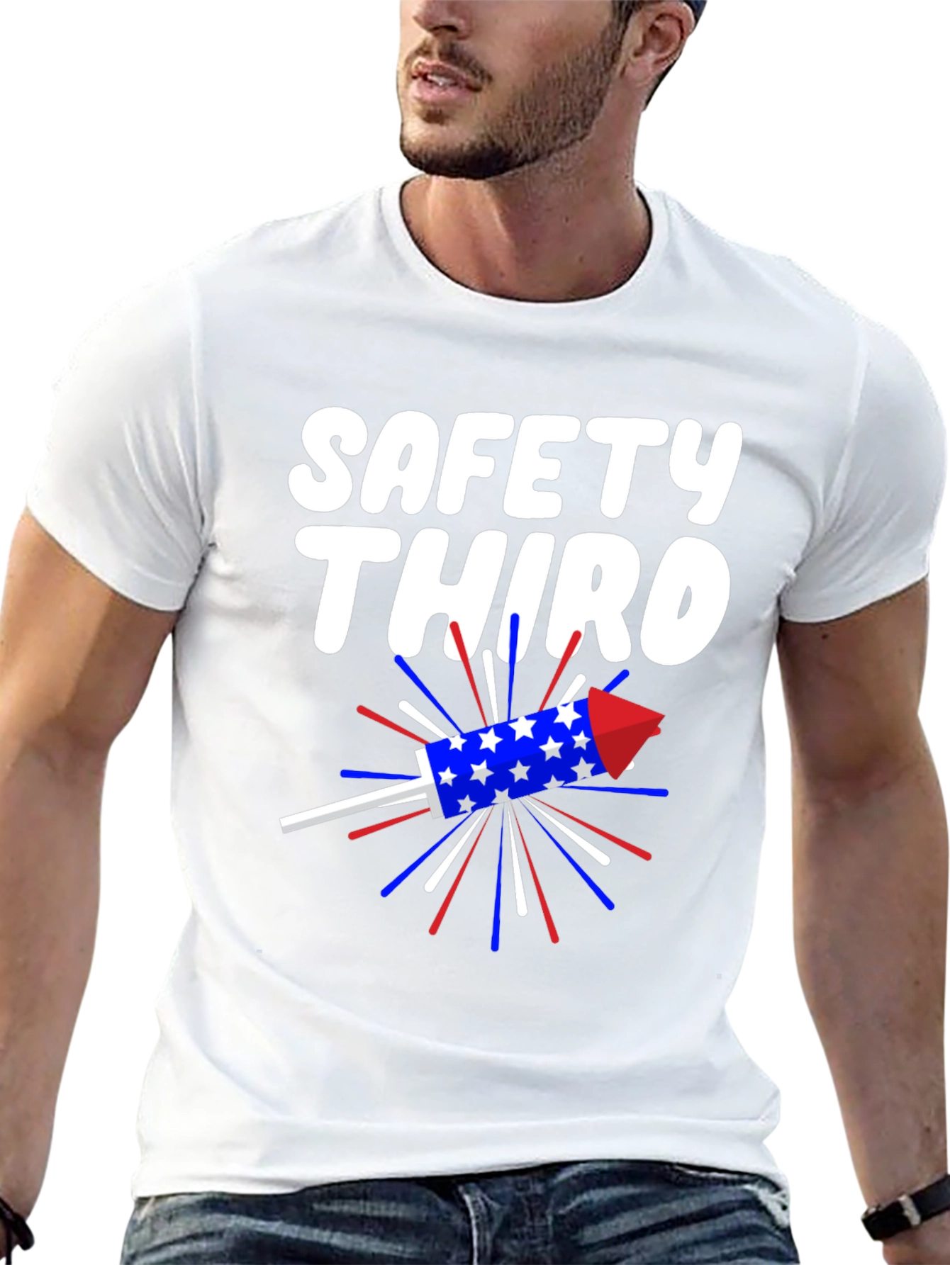 Safety Third T-Shirt Patriotic Rocket Tee