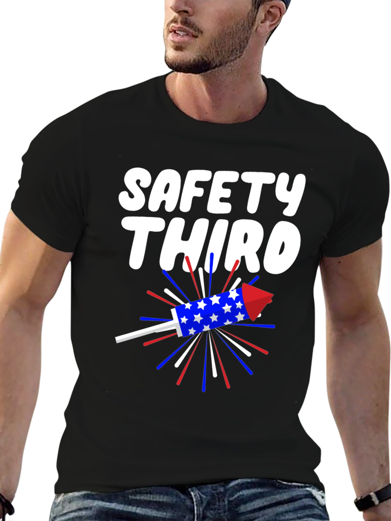 Safety Third T-Shirt Patriotic Rocket Tee
