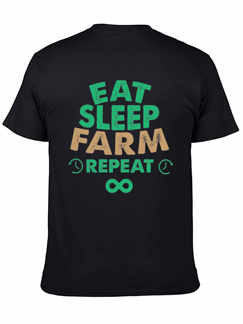 Eat Sleep Farm Repeat Black T-Shirt