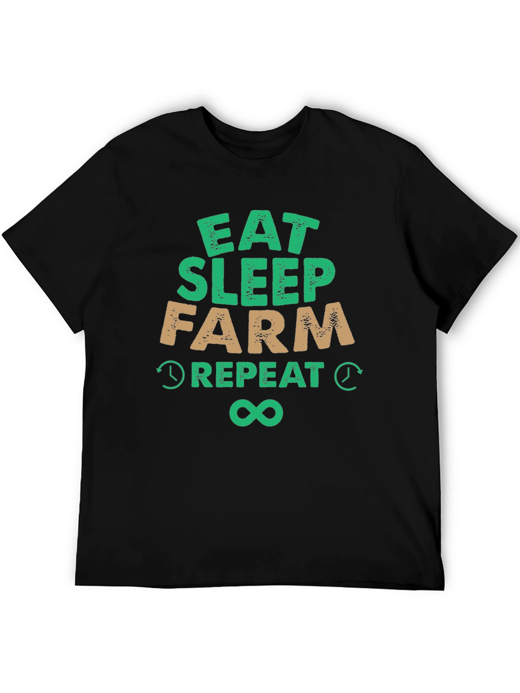Eat Sleep Farm Repeat Black T-Shirt