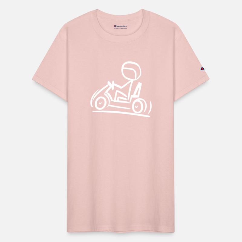 Go-Kart Silhouette Stick Figure Line Drawing