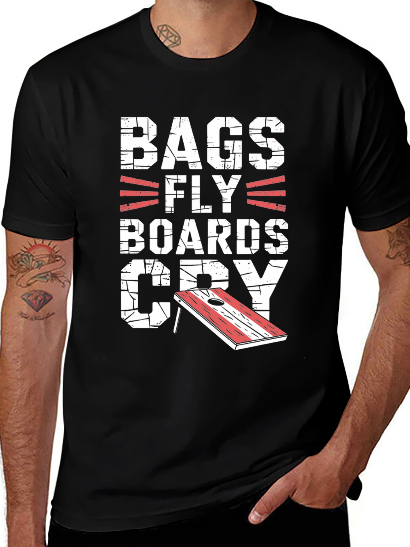 Funny Bags Fly Boards Cry Cornhole T-Shirt