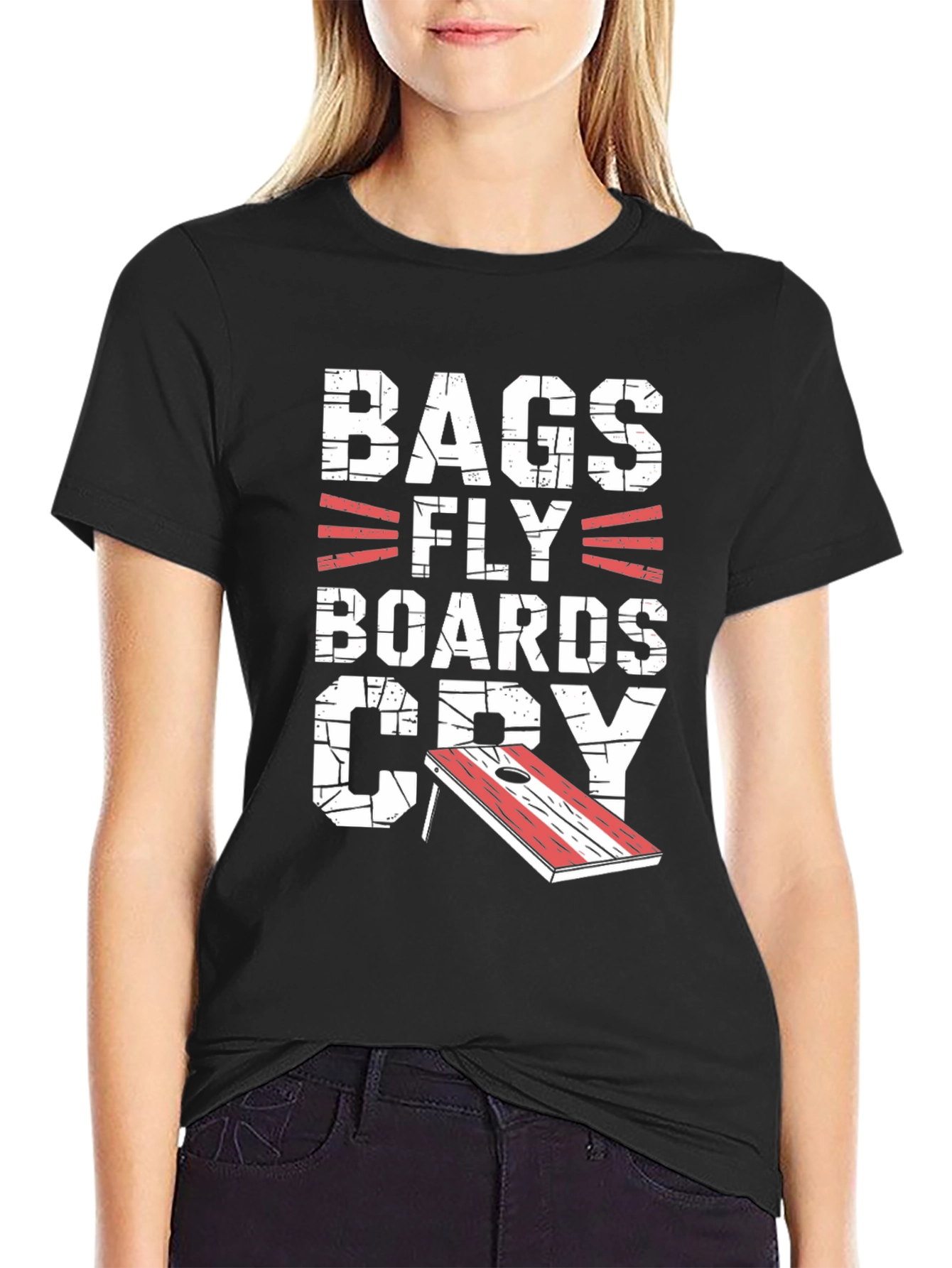 Funny Bags Fly Boards Cry Cornhole T-Shirt