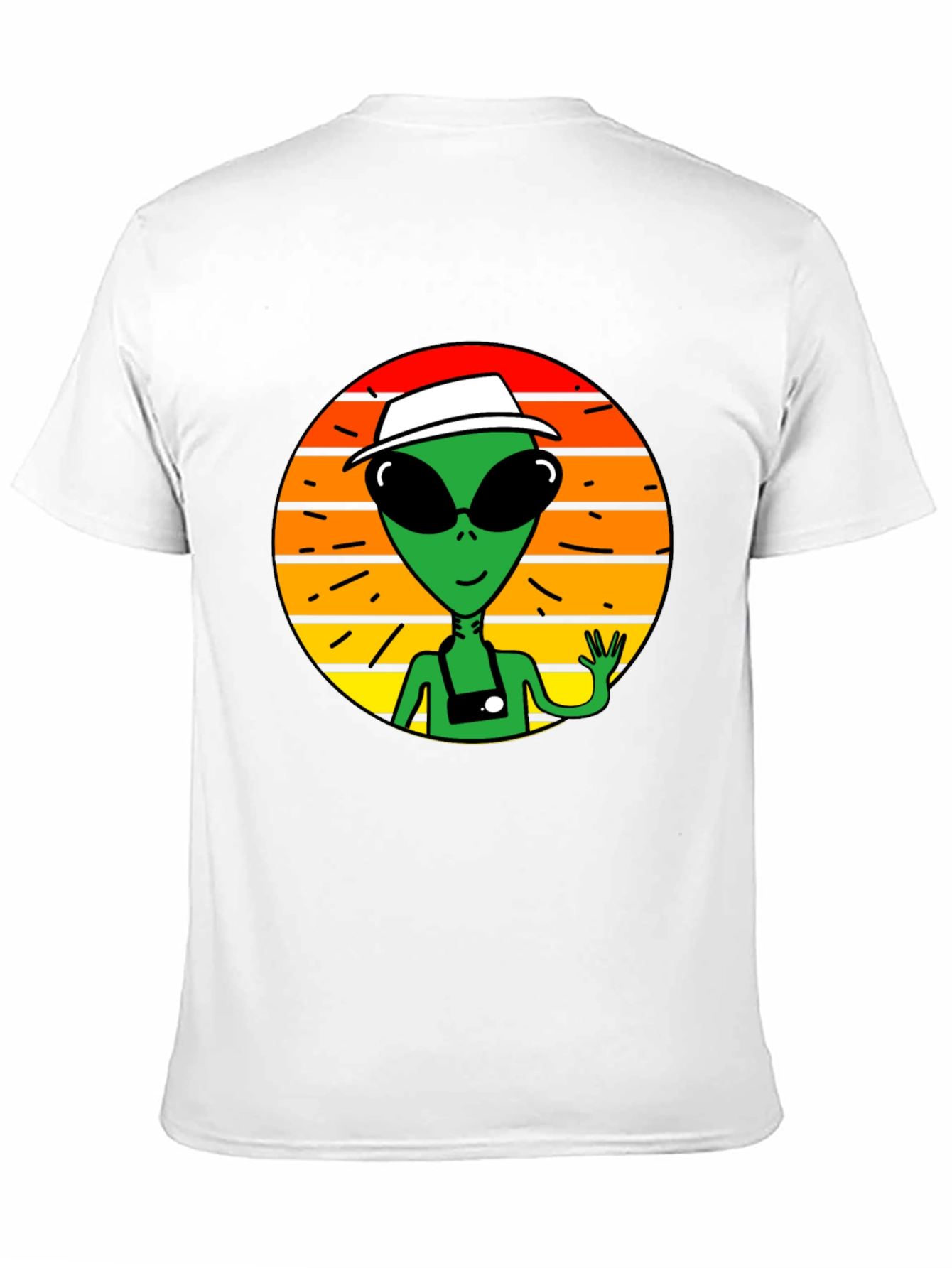 Retro Alien Graphic Tee -  Space Tourist T-Shirt