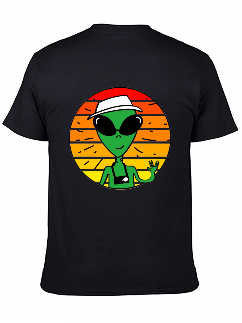 Retro Alien Graphic Tee -  Space Tourist T-Shirt