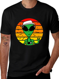 Retro Alien Graphic Tee -  Space Tourist T-Shirt