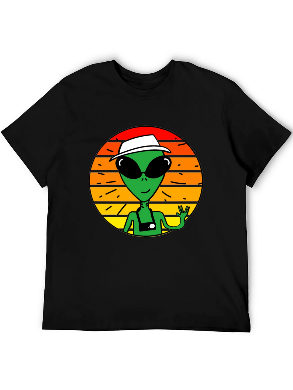 Retro Alien Graphic Tee -  Space Tourist T-Shirt