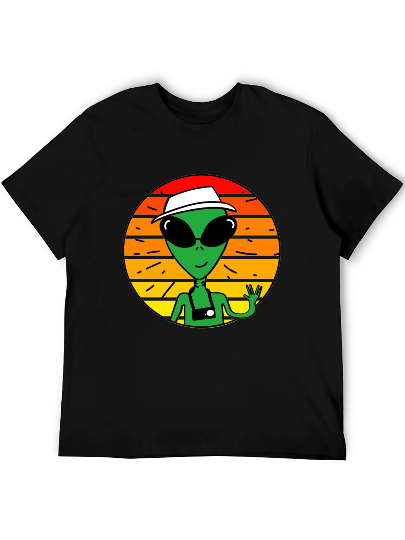 Retro Alien Graphic Tee -  Space Tourist T-Shirt